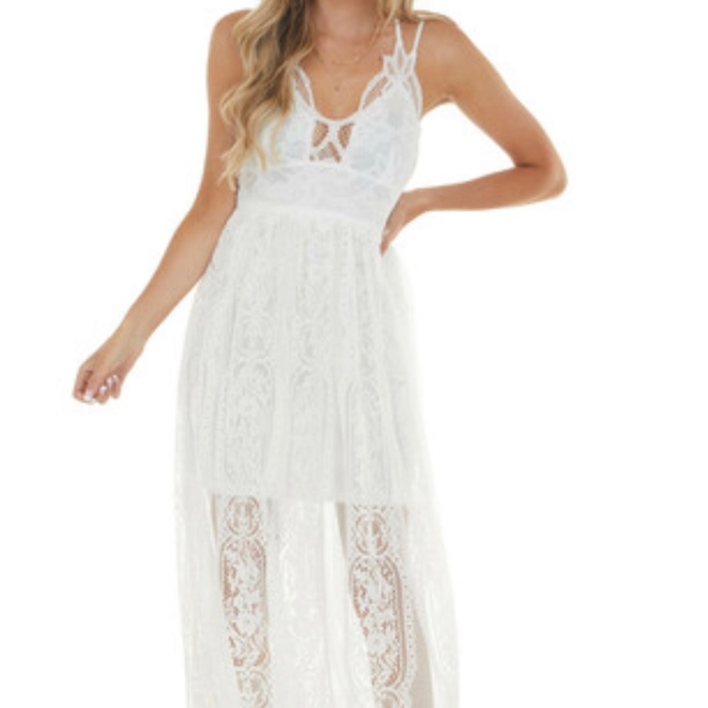 Lime Lush Ivory Lace Maxi NWT